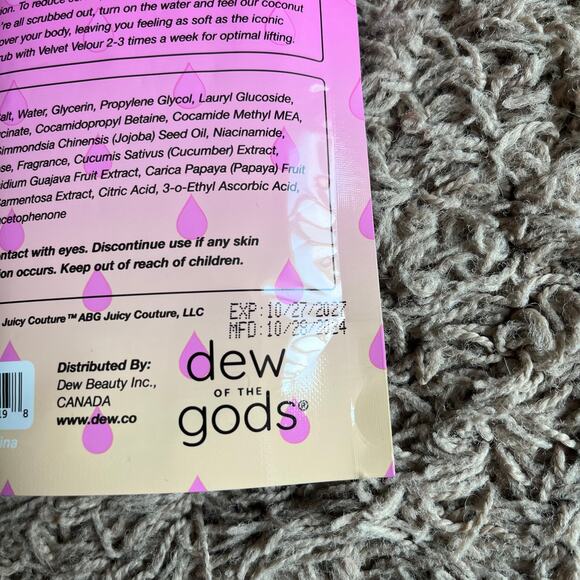 NWT! Dew of the Gods Juicy Couture Velvet Velour Body Lift Scrub - Picture 4 of 4